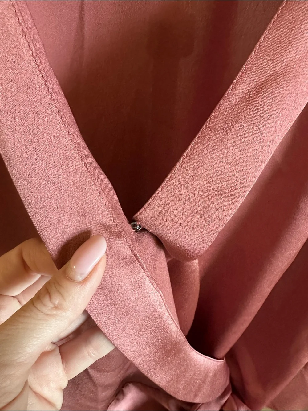 Abercrombie & Fitch Dusty Rose Satin Wrap Chemise